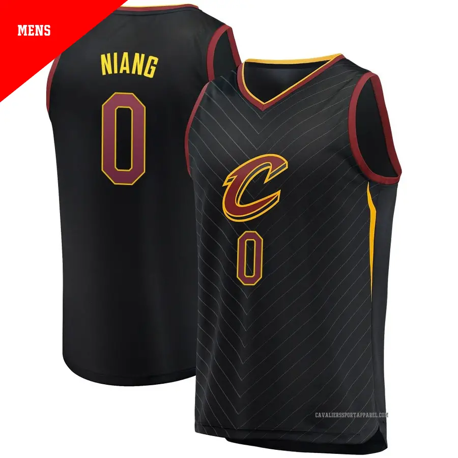 ＃0 Men's Saliou Niang Cleveland Cavaliers Black Fast Break JerseyStatement Edition