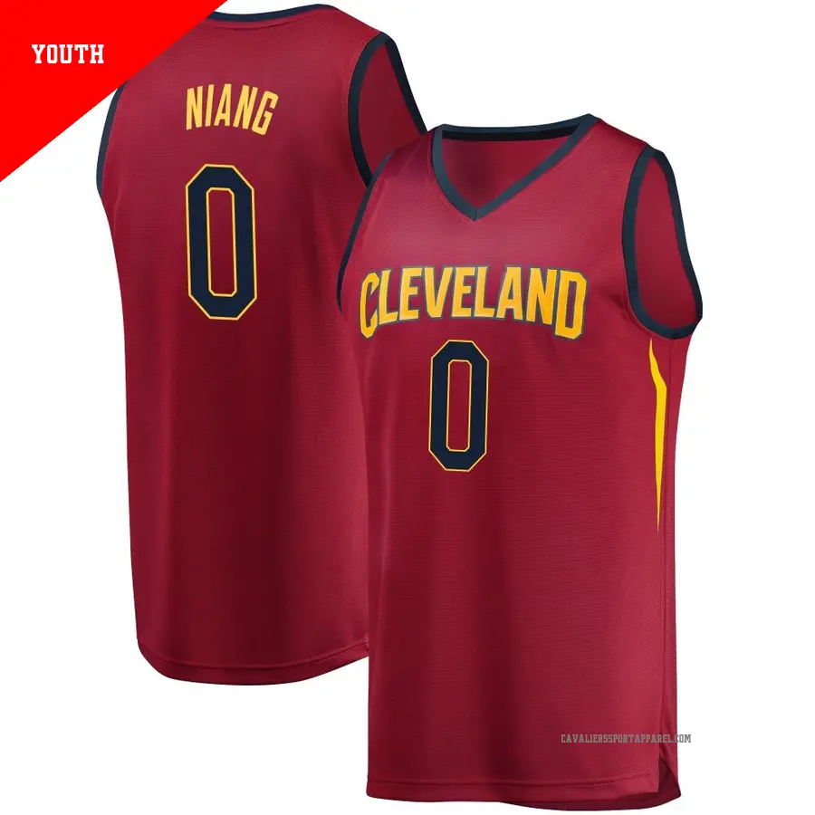 ＃0 Youth Saliou Niang Cleveland Cavaliers Fast Break Wine JerseyIconic Edition