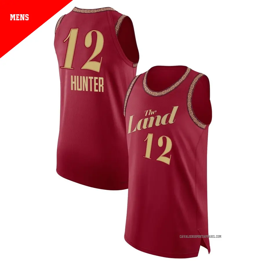 ＃12 Men's De'Andre Hunter Cleveland Cavaliers 2023/24 Authentic Wine City Edition Jersey