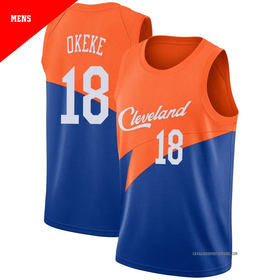 ＃18 Men's Chuma Okeke Cleveland Cavaliers 2018/19 Swingman Blue JerseyCity Edition