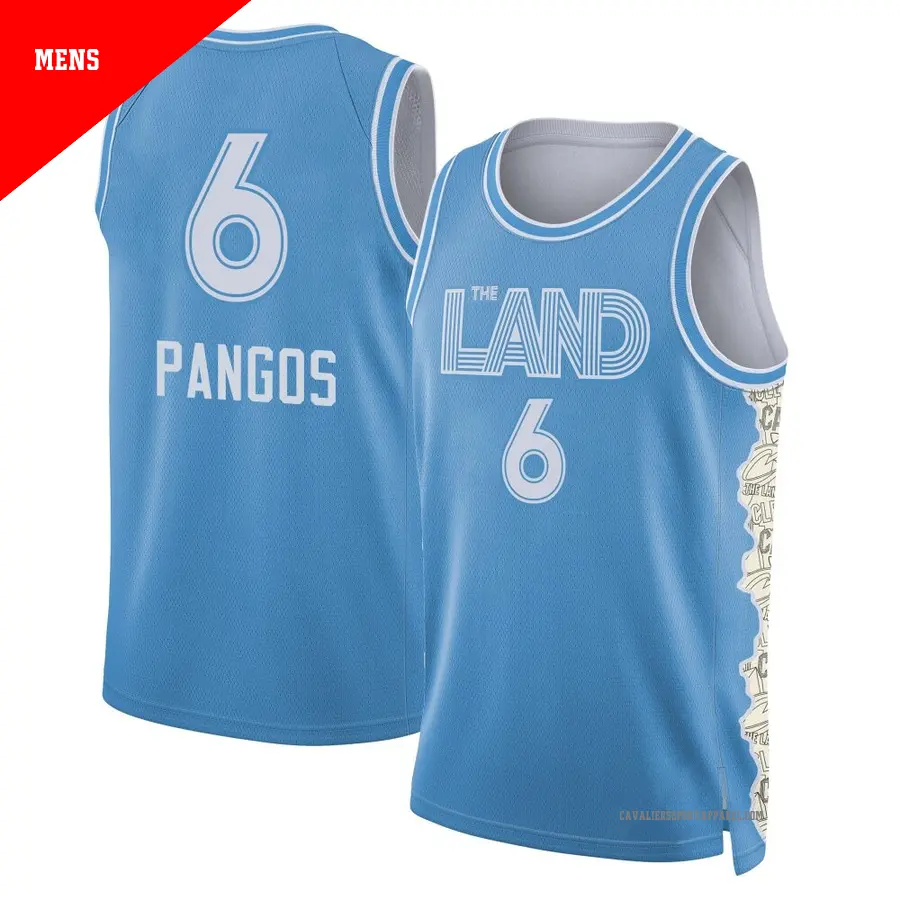 ＃6 Men's Kevin Pangos Cleveland Cavaliers 2024/25 Swingman Light Blue City Edition Jersey