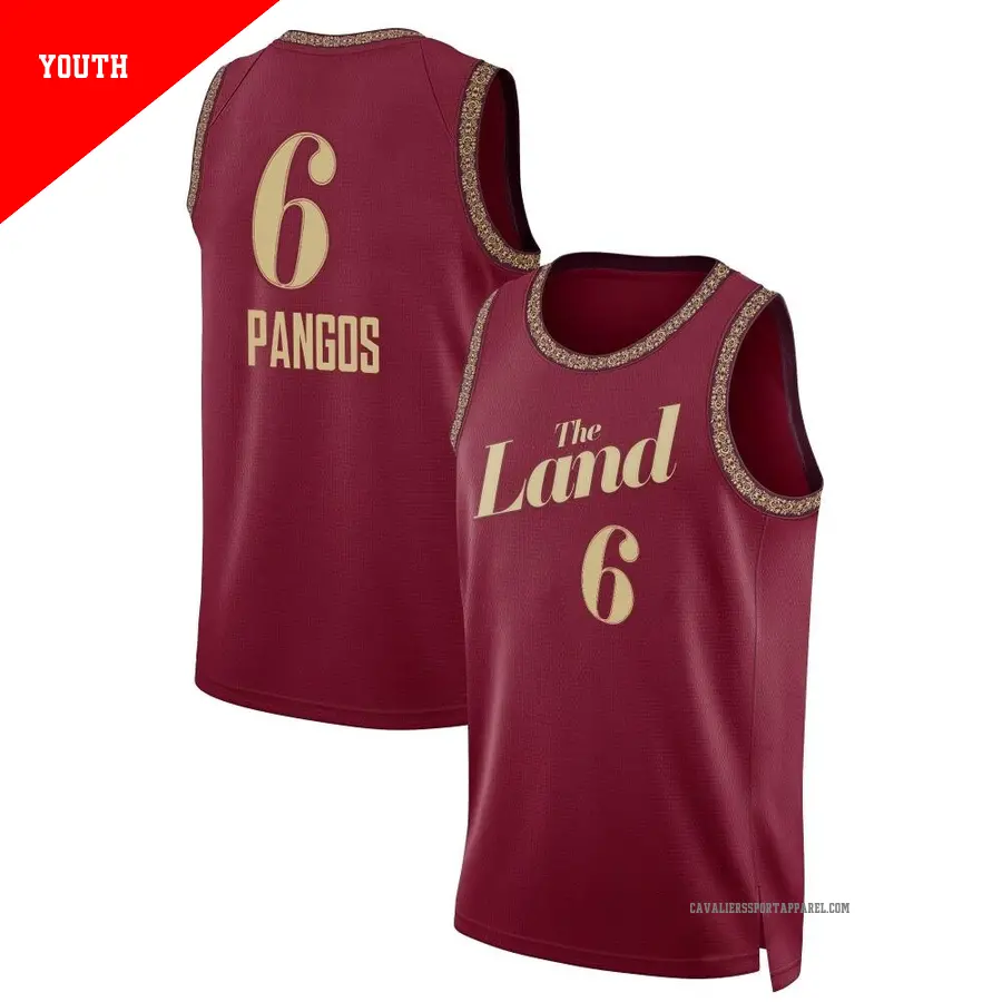 ＃6 Youth Kevin Pangos Cleveland Cavaliers 2023/24 Swingman Wine City Edition Jersey